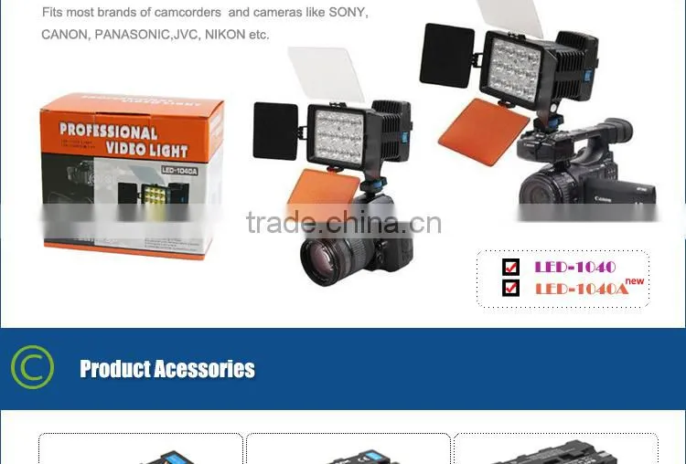 36Watt Powerful Camera LED Video Light LED-1040A with Remote Control