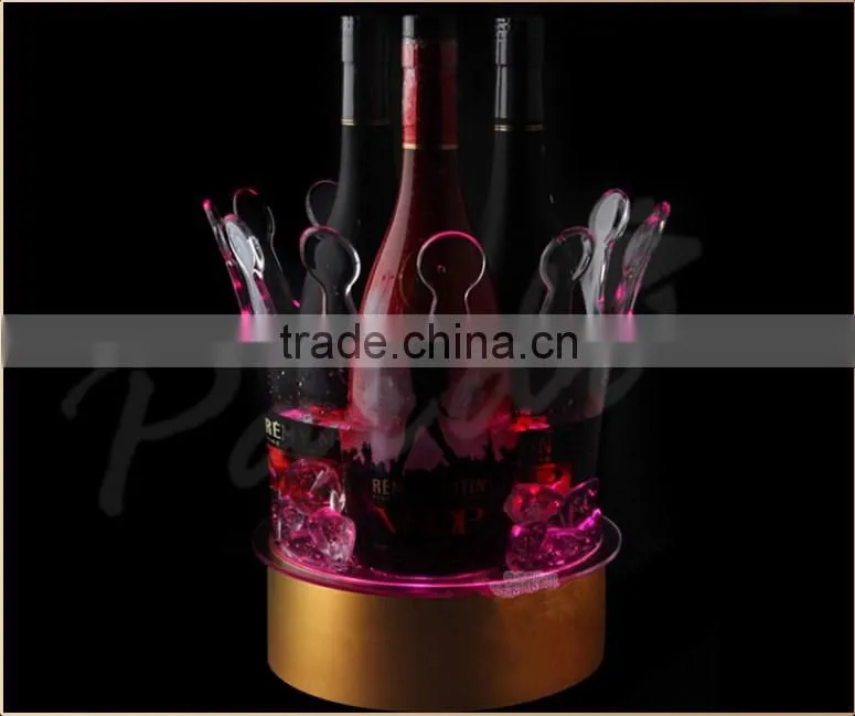 Nightclub crown shape led ice bucket with customized printing