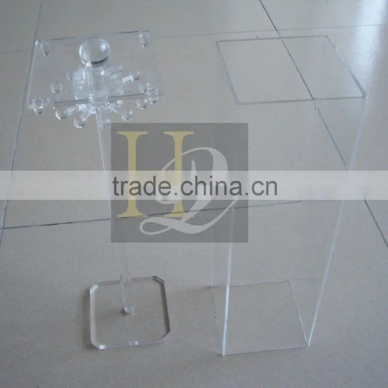 China supplier transparent acrylic necklace display holder with cover