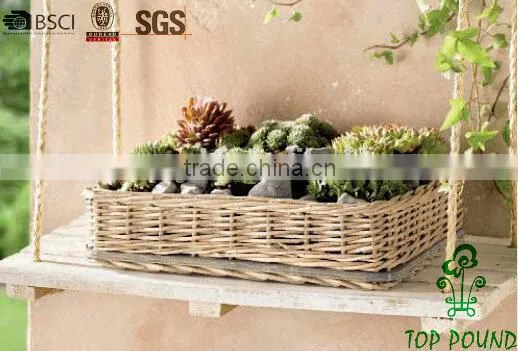 willow and wood tray