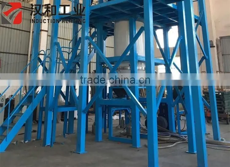 Vacuum technology gas atomization machine for making spherical metallic powders