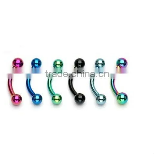 Titanium Eyebrow Curve Ring Anodized Piercing Jewelry