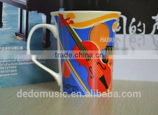 piano pattern music cup, music note mugs