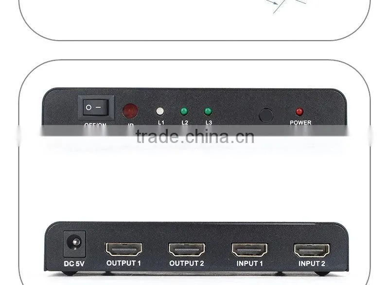 Vision high speed gold plated 1080p 2x2 HDMI switch splitter