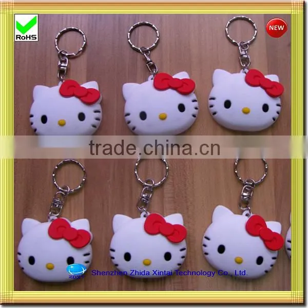 cute yellow duck shape silicone key chain led