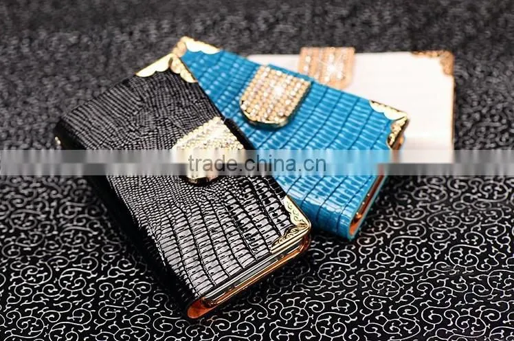 Royal Quality Crystal Magnet Leather Case For iPhone 5&5S