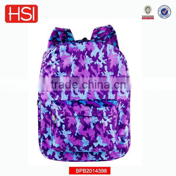 stationery new purple color fashion school bag 2016