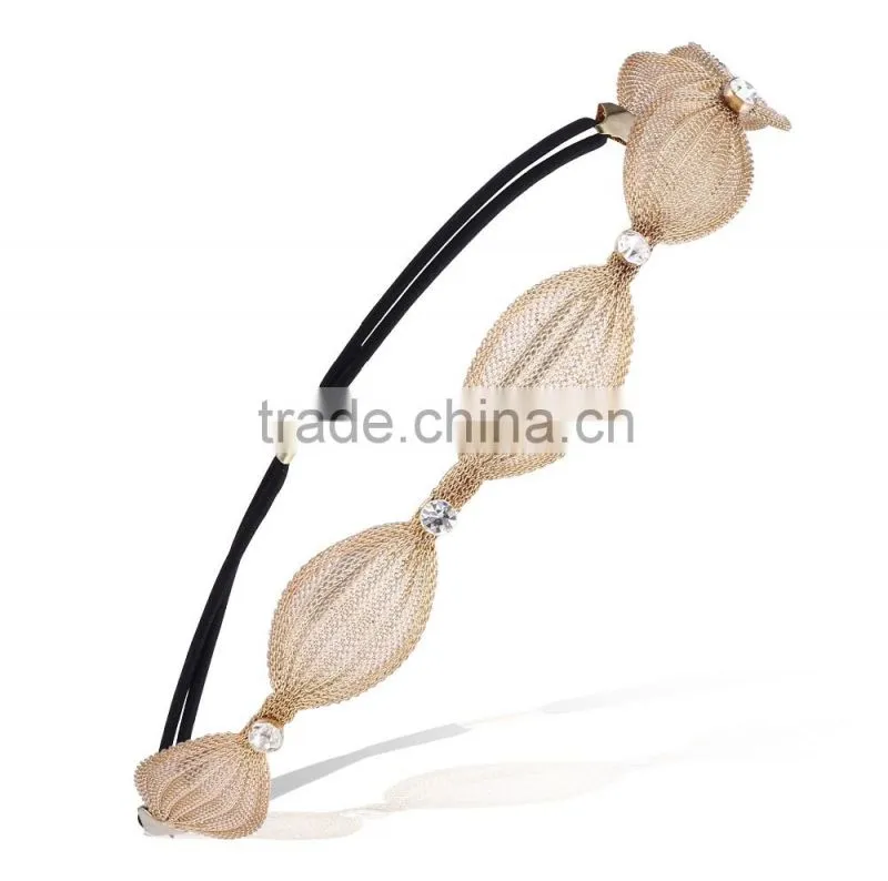 Fashion rhinestone high end quality pretty fashion Embellished Stretch headband hairband