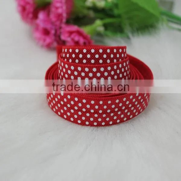 Wholesale fold over elastic printed dots foe