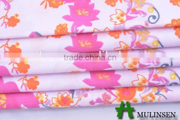 2016 Mulinsen new arrival shirt fabric, woven printed cotton polyester dress fabric