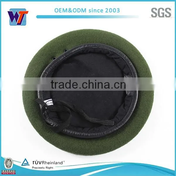 2015 wool green with string for men army beret cap