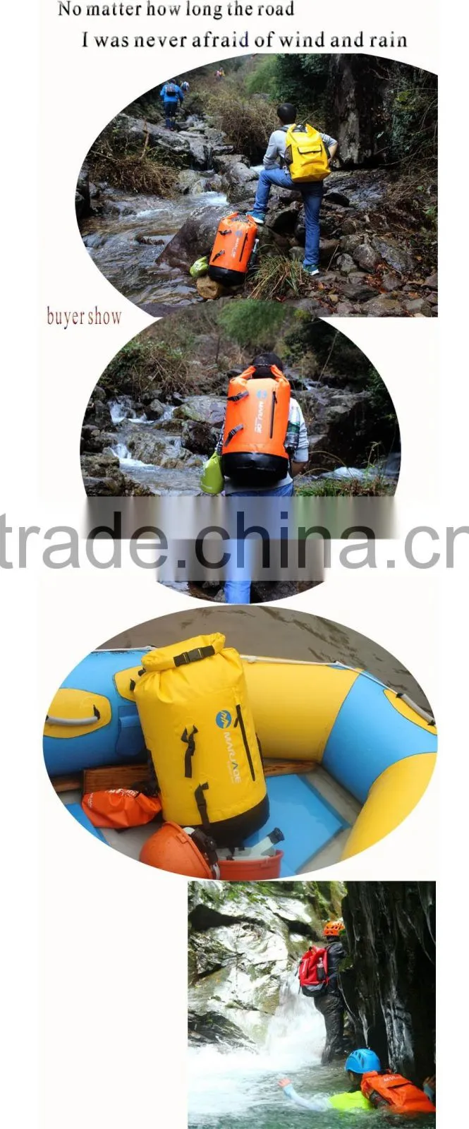 Popular product 2016 PVC tarpaulin waterproof dry bag backpack for outdoor rafting, canyoning, boating