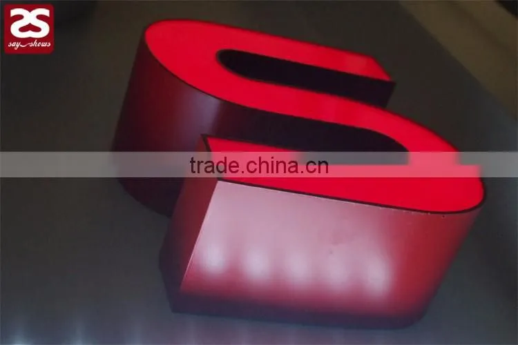 Popular stainless steel back lit letter sign