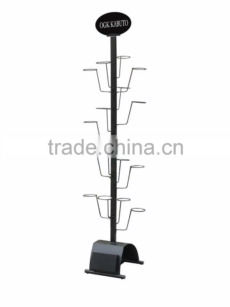 new design metal motorcycle helmet floor rack for retail stores/supermarket HSX-Z-226