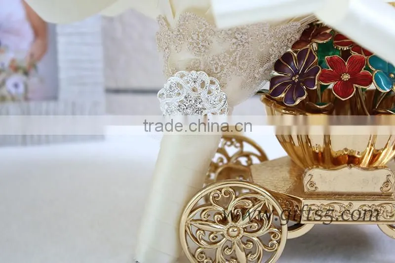 Custom Beaded Bouquet Jeweled Flower Bridesmaids Bouquet in handmade