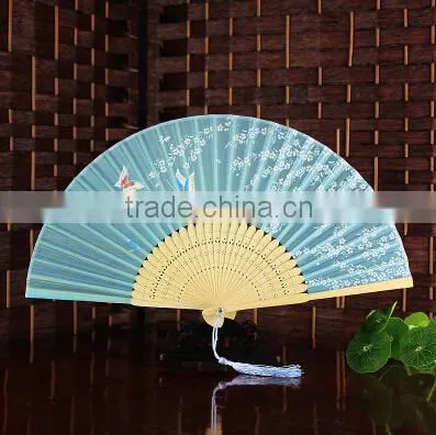 China plastic Hand Fan/Embroidered/ Ladys Silk Dance Fan for Event Party Supplies