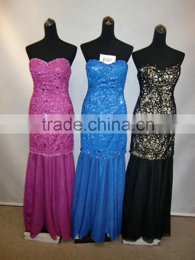 Fashion off-shoulder beaded embroidered chiffon formal latest evening dress