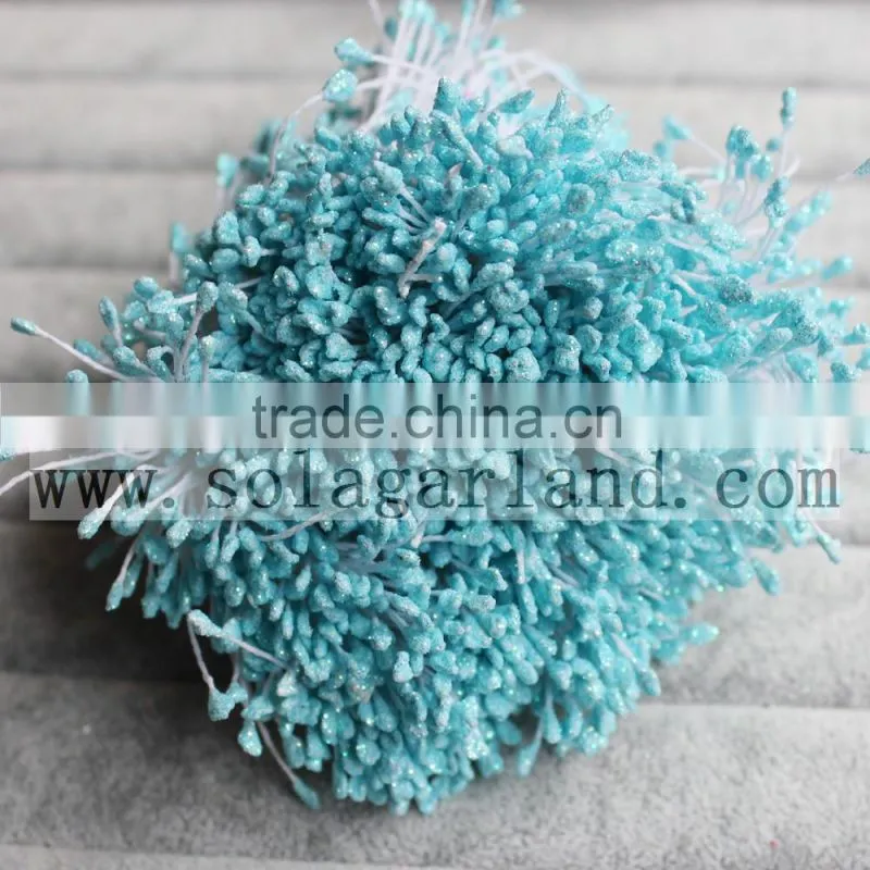 6CM Factory Wholesale Artificial Flower Pistils Flower Stamen With Glitter For Decoration Wedding Flowers