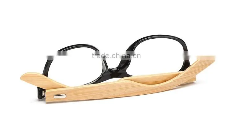 hot fashionable clear lenses plastic frame and bamboo temple optical reading glasses