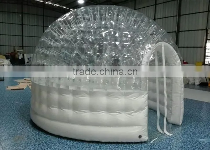 6mL Inflatable Half Transparent Tent,Inflatable trade show bubble tent sale
