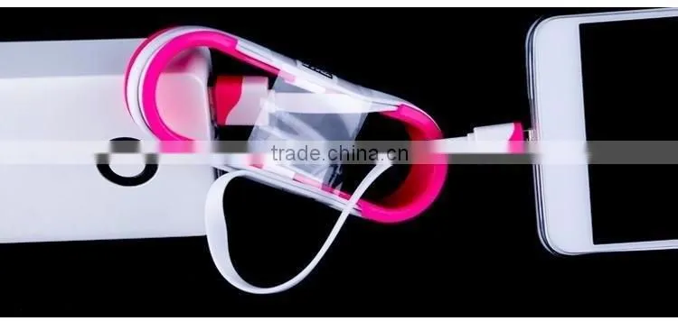 For iphone 6 usb cable with Double Color Noodle cable mobile phone accessories