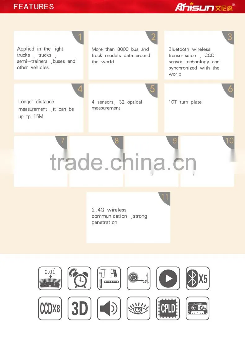 bluetooth laser ccd truck laser alignment system price
