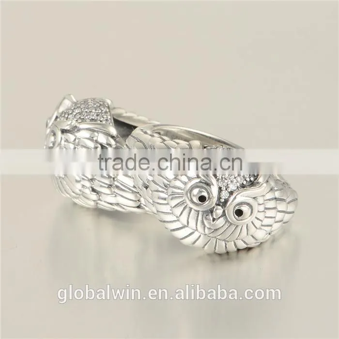 Animal Owl Shaped Fancy Bulk Custom Men'S Sterling Silver Rings