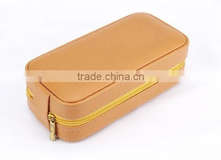 Genuine Leather Zipper watch box, Couple watches gift box