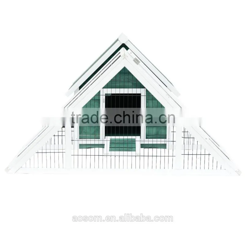 Pawhut Chicken Rabbit Cage Coop Deluxe Large Nesting Box Run Outdoor