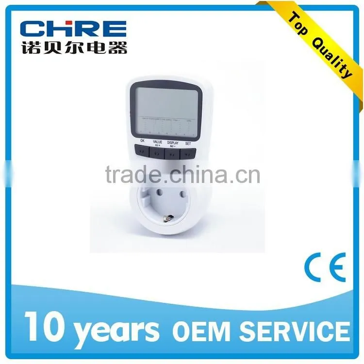 Digital Wireless Energy Meter Socket Power Socket Plug with Large LCD