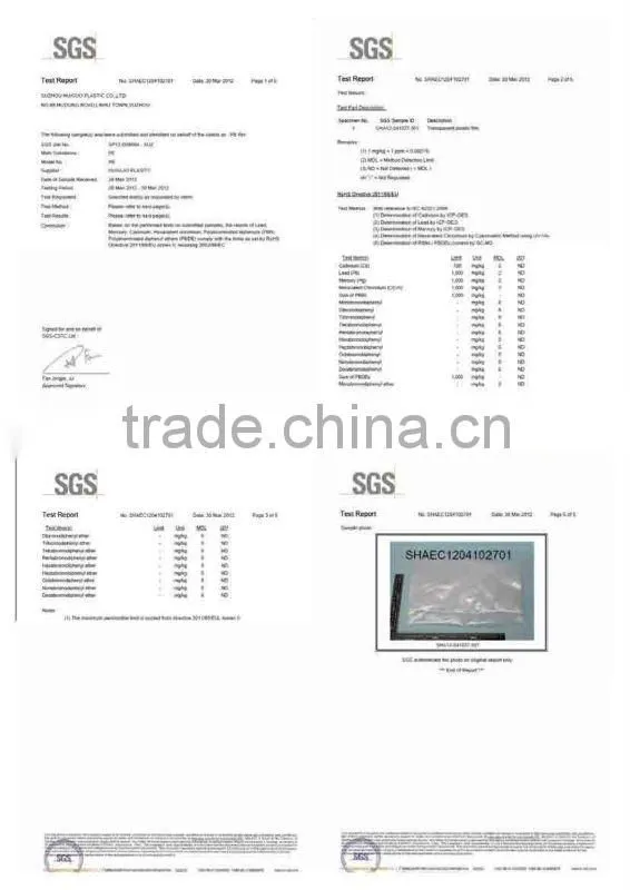 pe material fish bag frozen fish bag tear off bags