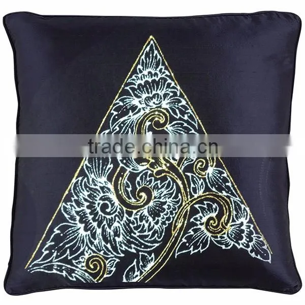 Pillow Case Cushion Covers Silk Art Fabric Painted TRIANGLE painting THAILAND FLOWERS