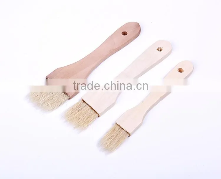 High Quality Round Bbq Grill Wooden Handle Brush