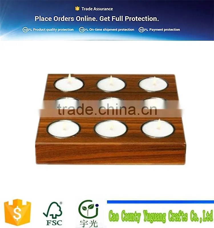 cheap natural stone wooden pedsetal candle holders