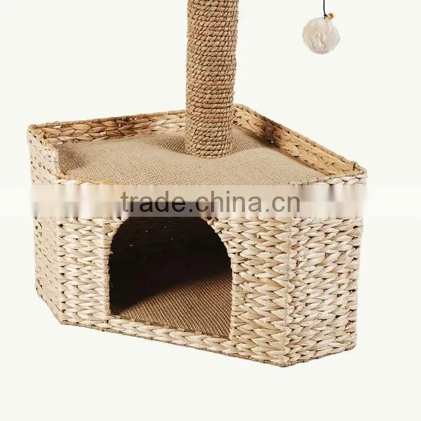 S&D hand made water hyacinth dog cribs , durable indoor wicker luxury cat house, cat cage