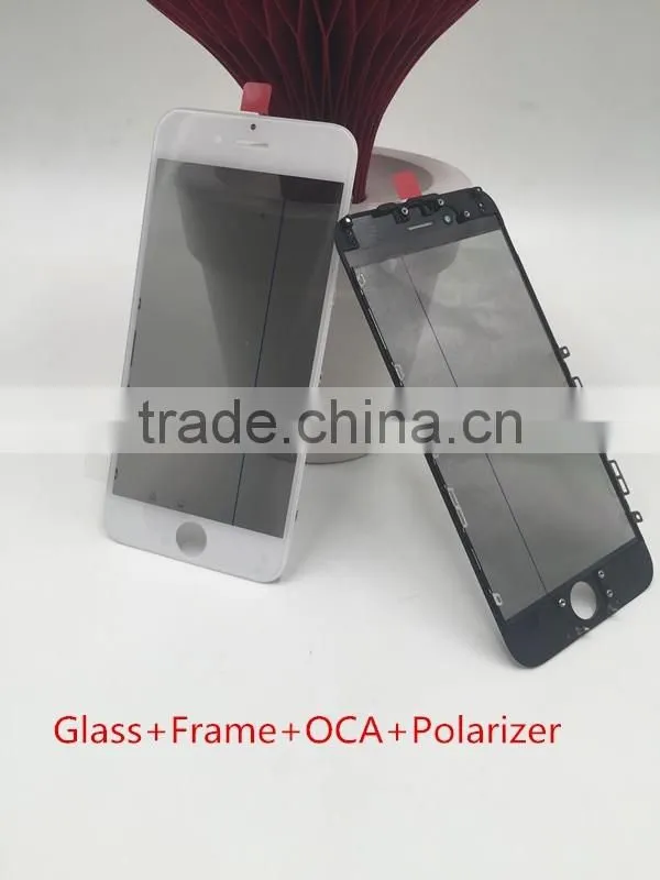 glass with cold gule press frame with oca film with polarizer for iphone 6s lcd replacement with cold press frame