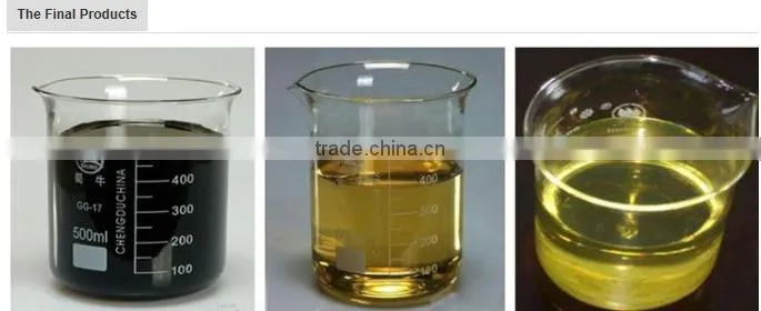 waste engine oil to base oil plant, fuel oil to diesel oil plant, distillation plant