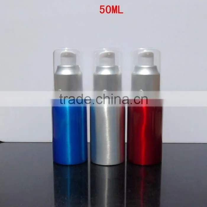 Wholesale 20ml-300ml empty cosmetic packaging aluminum bottle lotion bottle shampoo alumimum pump bottle