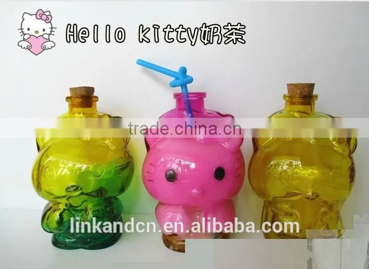 haonai geliable glass products,beautiful design fruit juice glass bottle