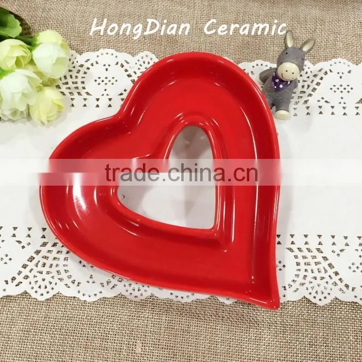 ceramic porcelain,Ceramic Material and Porcelain Ceramic Type heart shape dinner plates for weddings