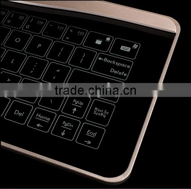 New Transparent Super Thin Glass Touch LED Backlit Universal Wired Keyboard For Windows/IOS/Android/OSX With Gesture Function