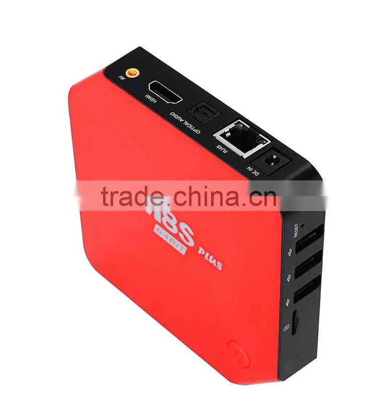 Latest Android tv box M8S PLUS 64 BIT in red color/black Amlogic S905 android 5.1 2g/16g