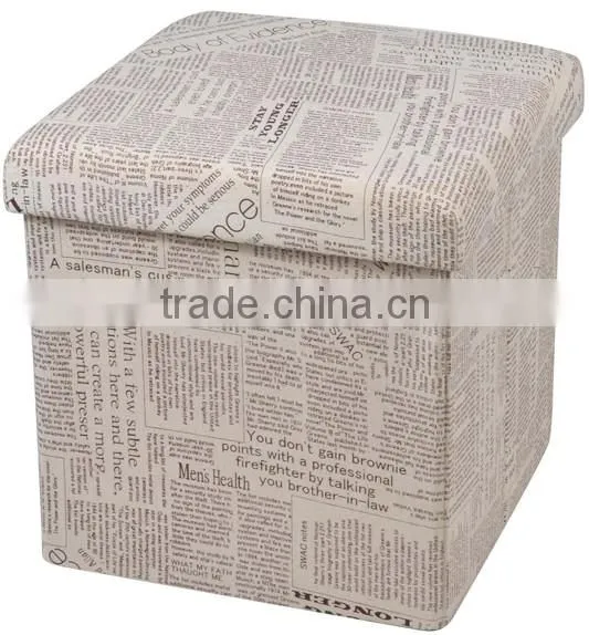 Modern Folding Ottoman Seat Bench Footrest Storage Box with Removeable Lid