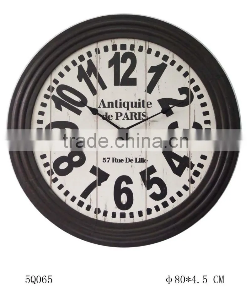 new 70"D french style round wood hanging clock