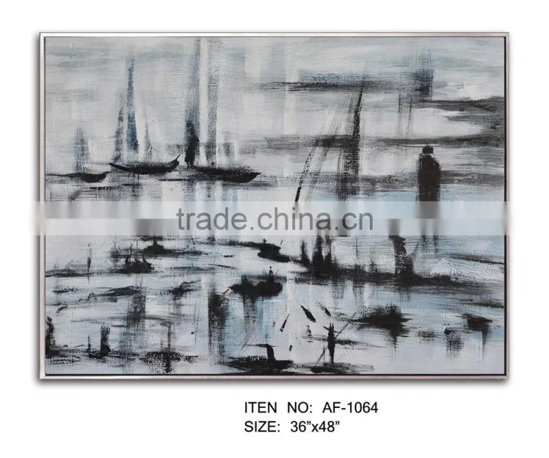 Abstract Oil Painting with Floating Frame