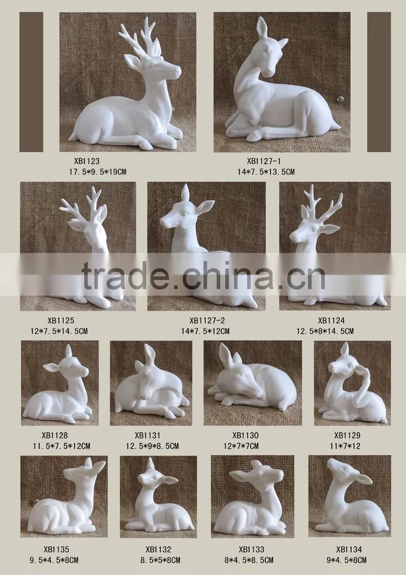 Christmas deer figural custom decorative lying white deer