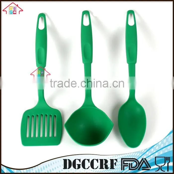 NBRSC high heat resistant Nylon utensil set of 3 kitchen cooking tools Ladle Slotted Turner Spoon