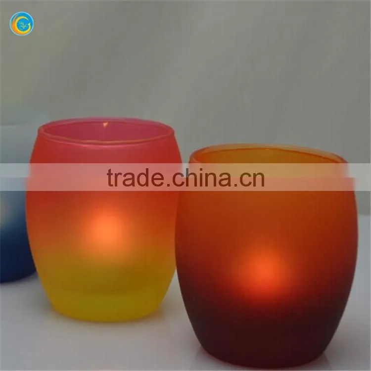 electroplate frosting egg shape glass candle holder candlestick