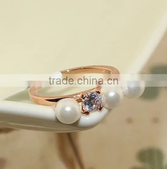 Japan &Korea bowknot pearl Diamonds Rings