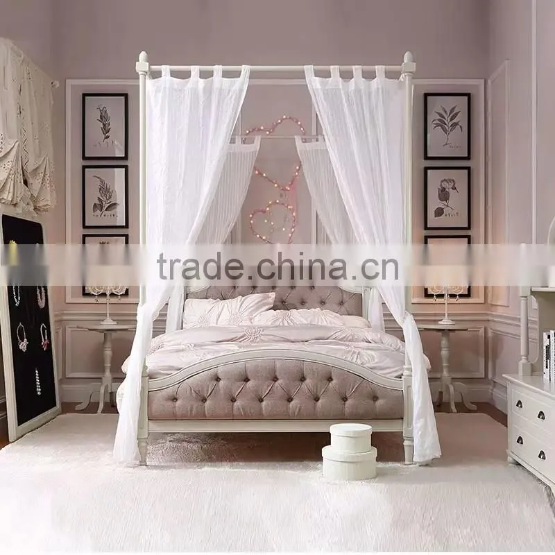 Antique European Style Kids Kingdom Little Cottage Shaped Pure White Children Bed BF11-02274d